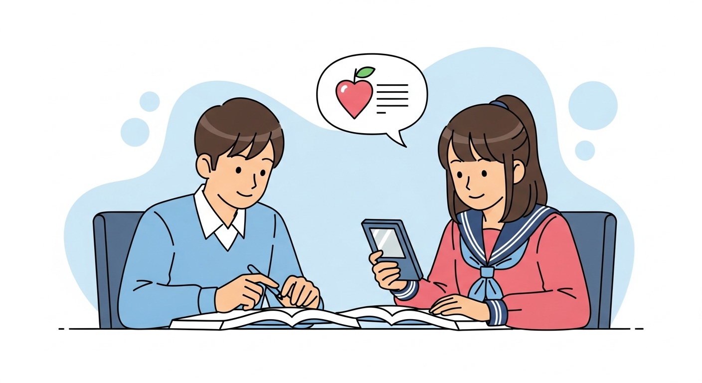 電子辞書を使う日本人学生